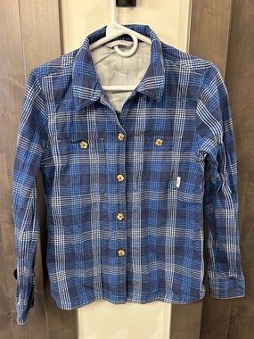 Stio flannel hutkeepers shirt jacket size medium, EUC